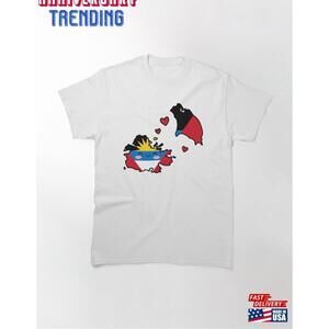 Antigua And Barbuda Flag Map Smile With Love Classic Tshirt